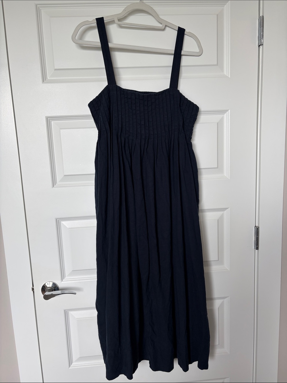 Banana Republic Navy Smocked Midi Dress